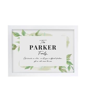 Personalised Family Tree White A4 Framed Print offers at £8.99 in Home Bargains