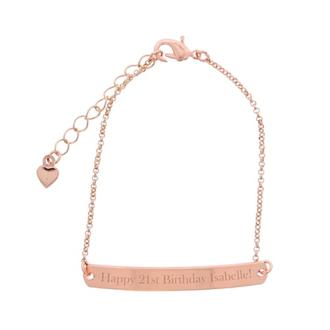 Personalised Rose Gold Tone Bar Bracelet offers at £9.99 in Home Bargains