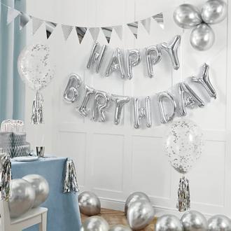 Let's Party Balloon Party Set - Silver offers at £9.99 in Home Bargains