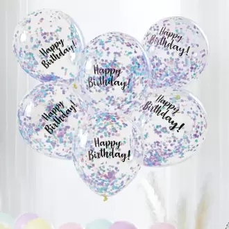 Let's Party Pastel Confetti Balloons 6 Pack offers at £1.29 in Home Bargains