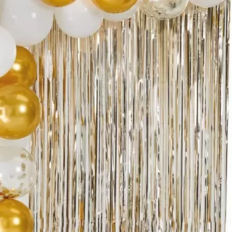 Let's Party Foil Curtain - Gold offers at £1.49 in Home Bargains