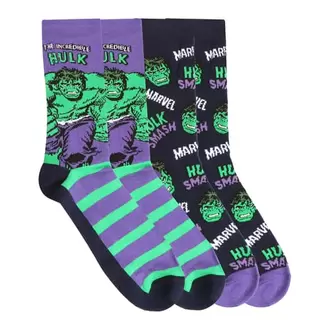 Marvel Men's Printed Socks Hulk 2 Pack - Size 7-11 offers at £2.5 in Home Bargains