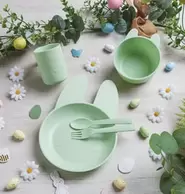 Hoppy Easter Dinnerware Set 5 Piece - Green offers at £2.99 in Home Bargains