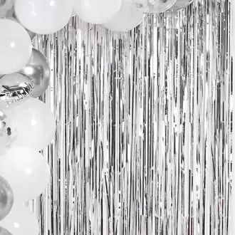 Let's Party Foil Curtain - Silver offers at £1.49 in Home Bargains