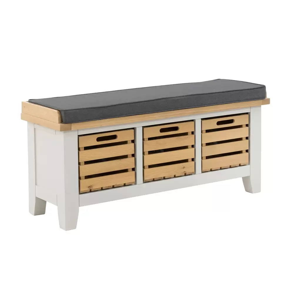 Ashstead Storage Bench - Oak & Ivory offers at £180 in Homebase
