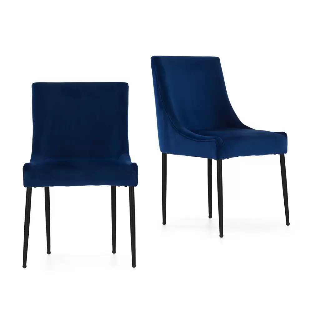 Ava Velvet Dining Chair - Set of 2 - Navy offers at £105 in Homebase