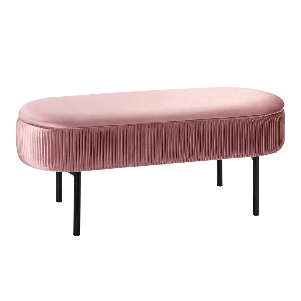 Pia Pleat Ottoman - Rose offers at £65 in Homebase