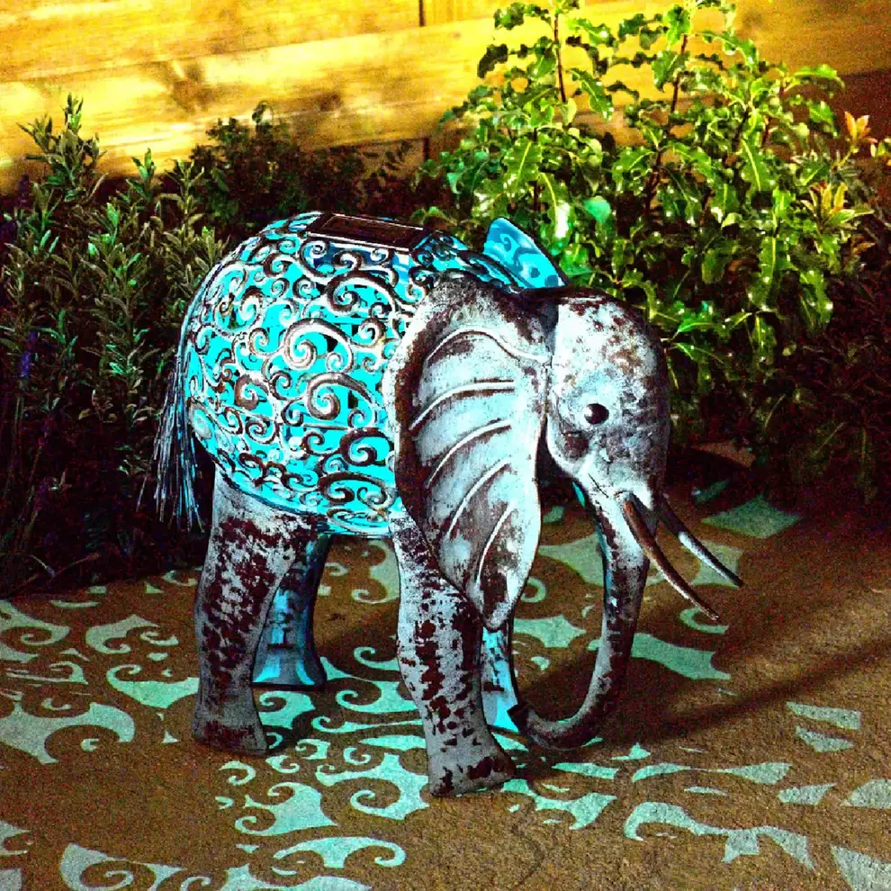 Solar Silhouette Elephant - 34x23.5x38cm offers at £15.75 in Homebase