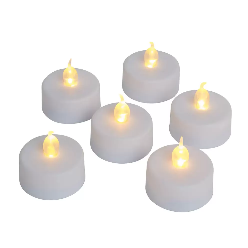 Pack of 6 LED Tealight Candles - White offers at £2 in Homebase