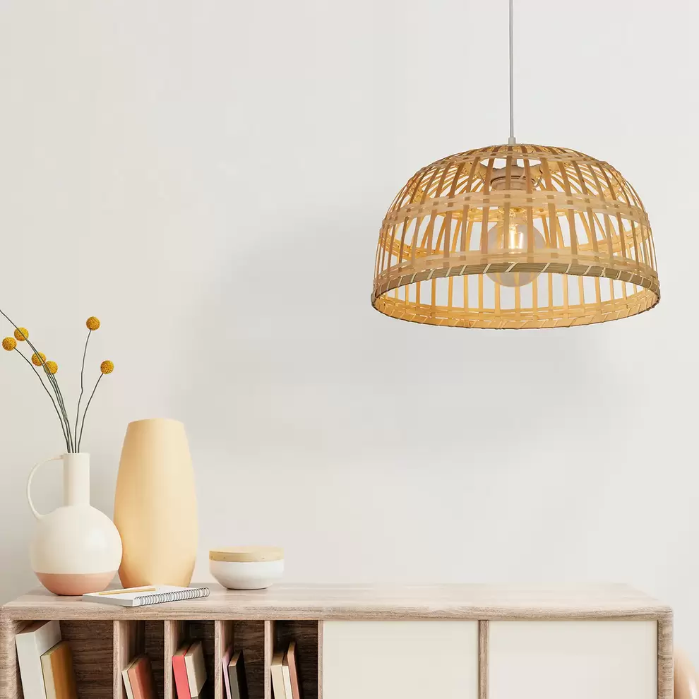 Bamboo Easy Fit Light Shade - 40cm offers at £14 in Homebase