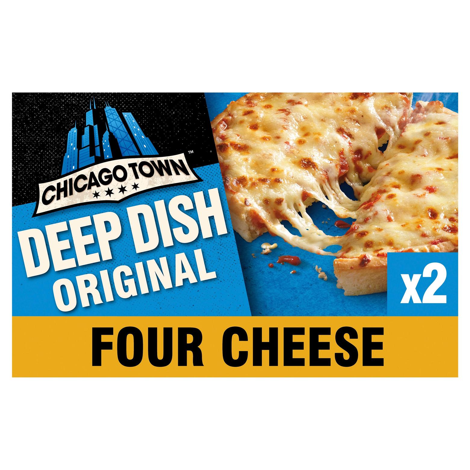 Chicago Town 2 Deep Dish Four Cheese Mini Pizzas 2 x 148g offers at £1.75 in Iceland