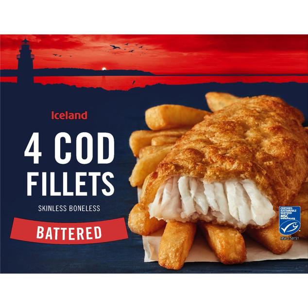 Iceland Battered 4 Cod Skinless Boneless Fillets 440g offers at £3.5 in Iceland