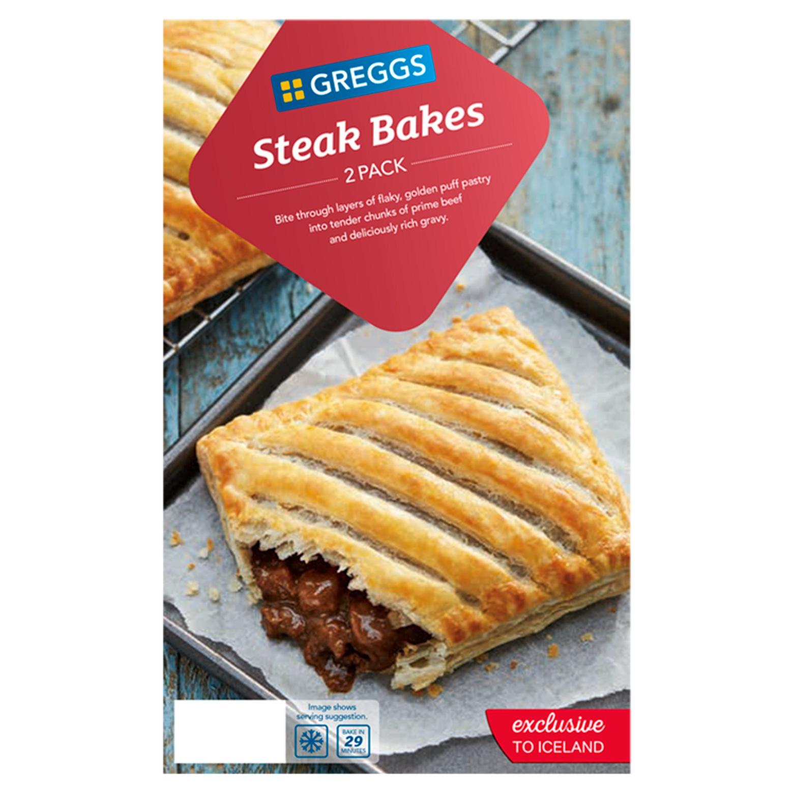 Greggs 2 Steak Bakes 280g offers at £3 in Iceland