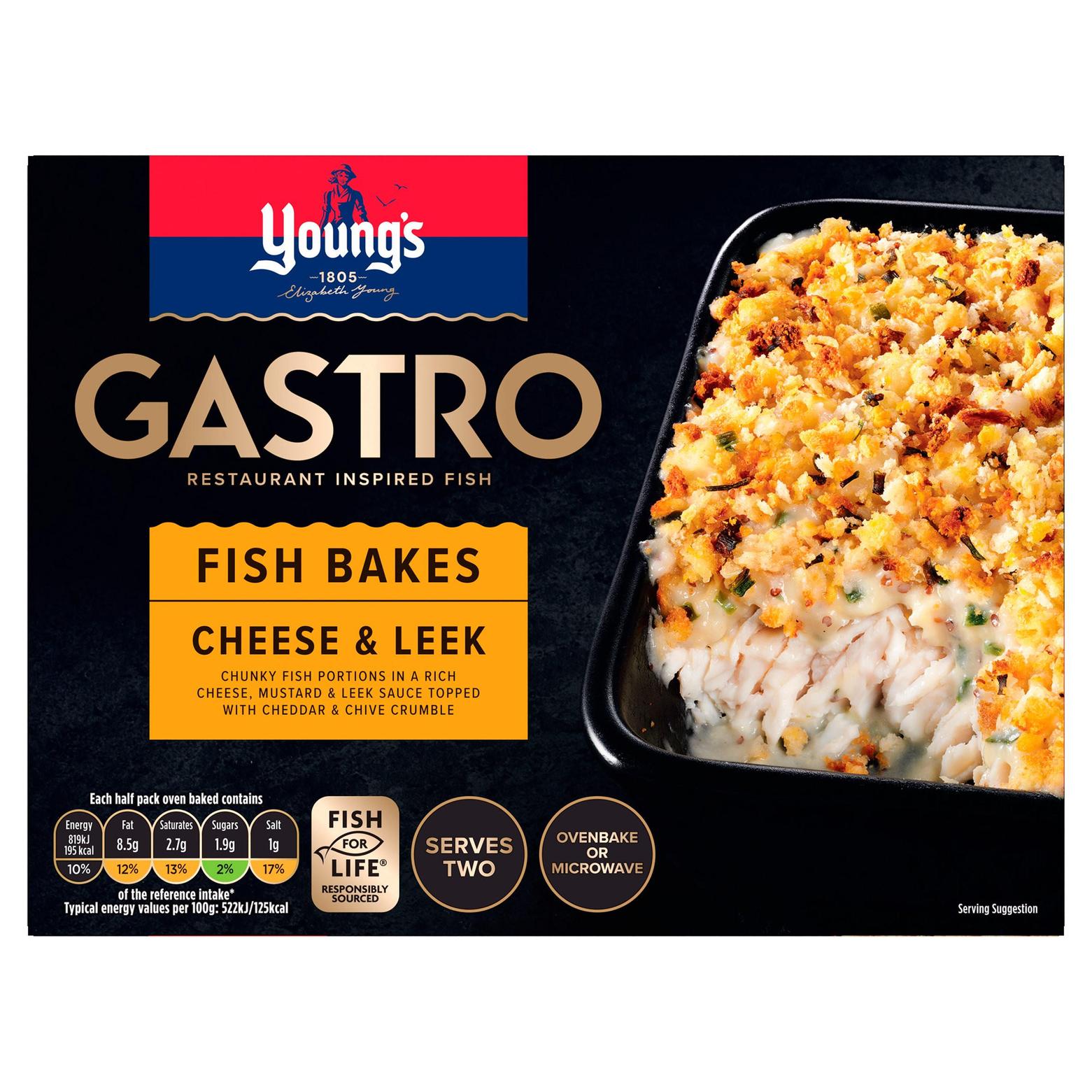 Young's Gastro Fish Bakes Cheese & Leek 340g offers at £2.12 in Iceland