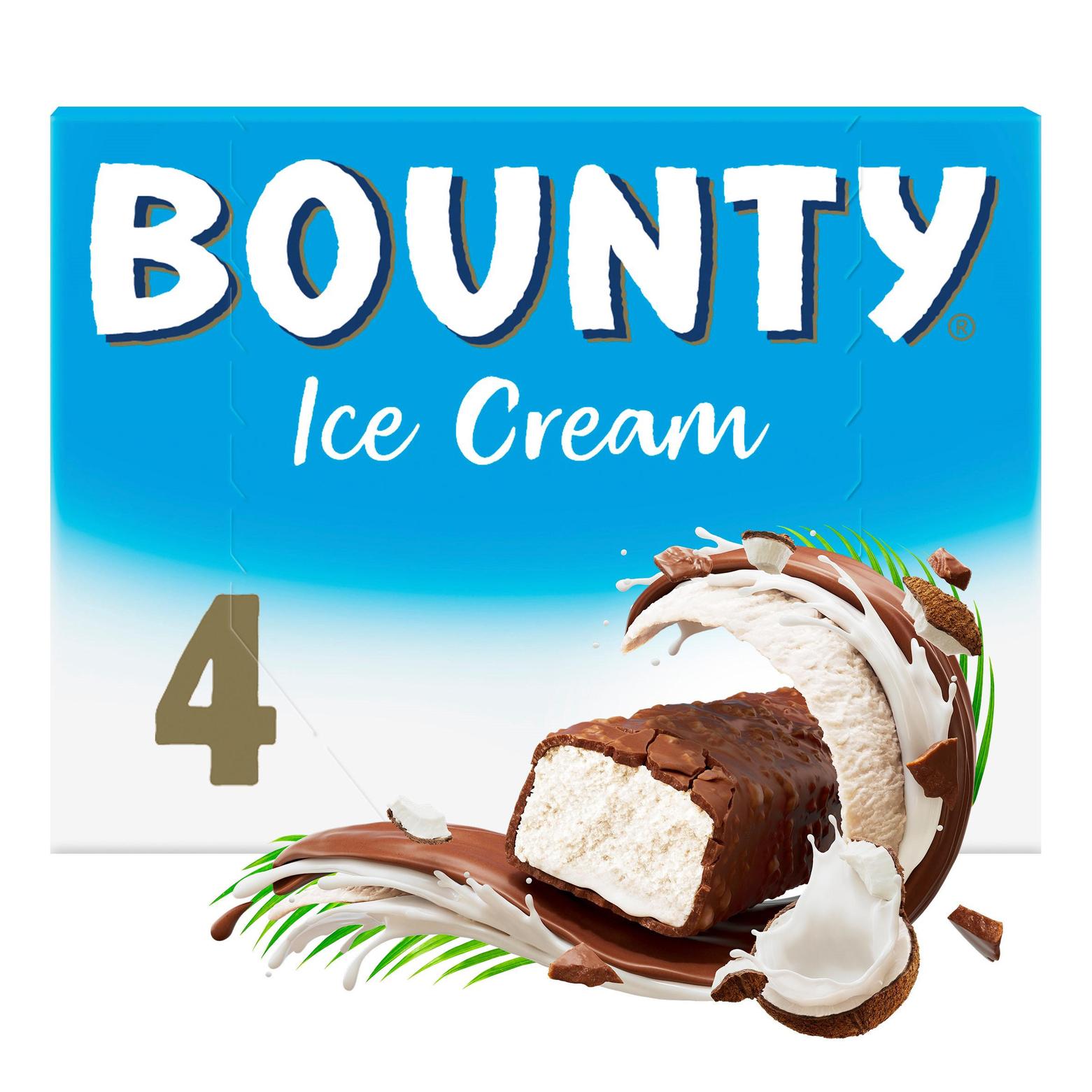Bounty Chocolate & Coconut Ice Cream Bars 4pk offers at £2.5 in Iceland