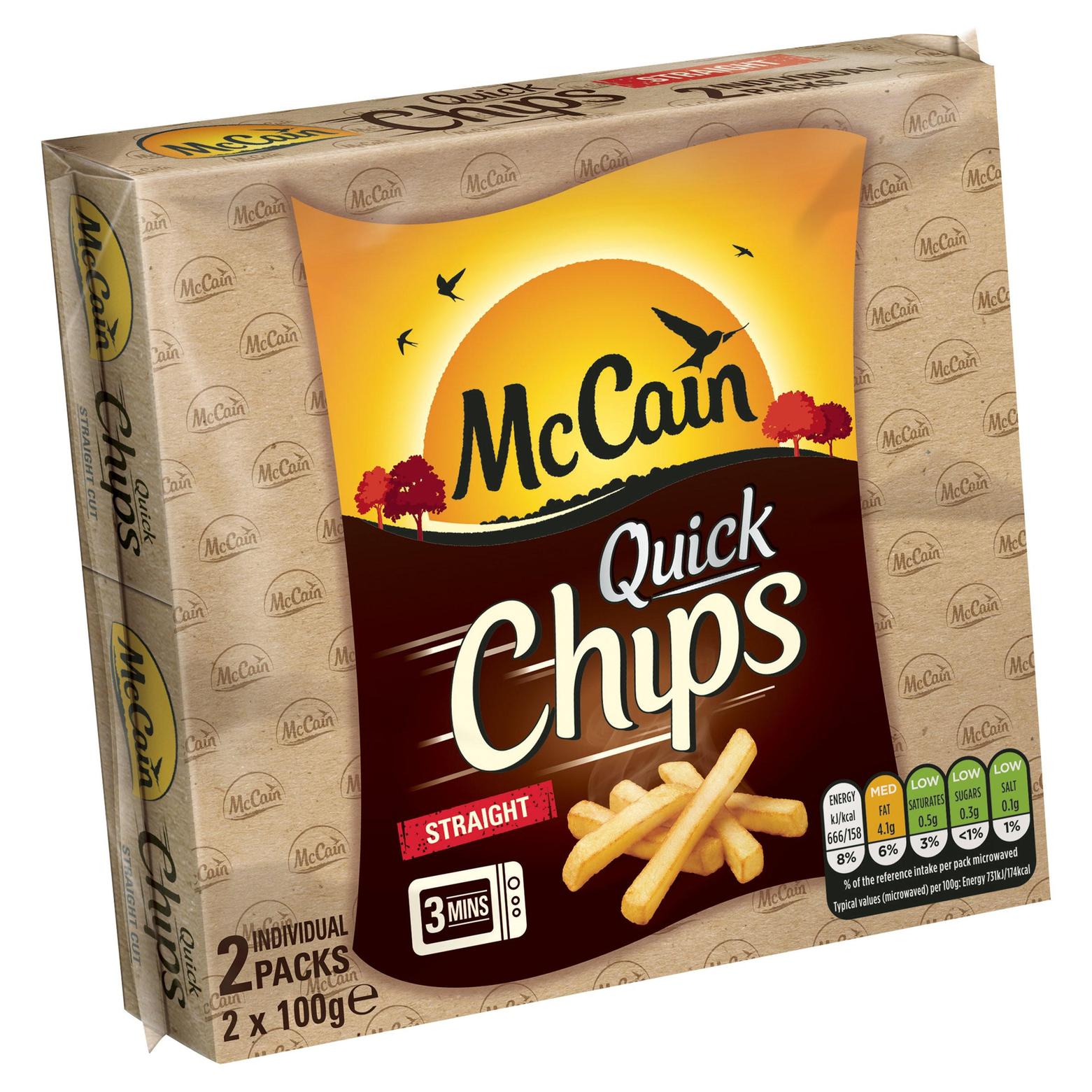 McCain Quick Chips Straight 2 x 100g (200g) offers at £1.75 in Iceland
