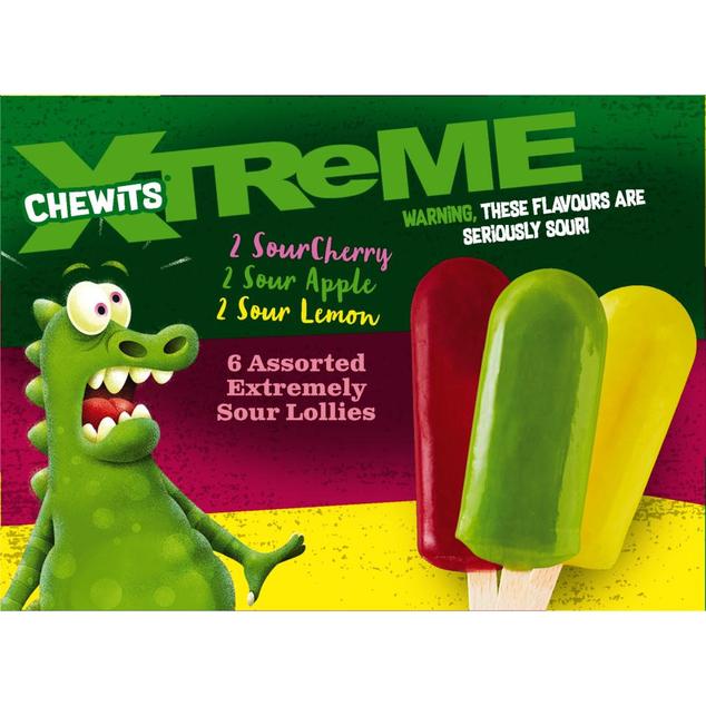 Chewits Xtreme 6 Assorted Extremely Sour Lollies 300g offers at £2.5 in Iceland