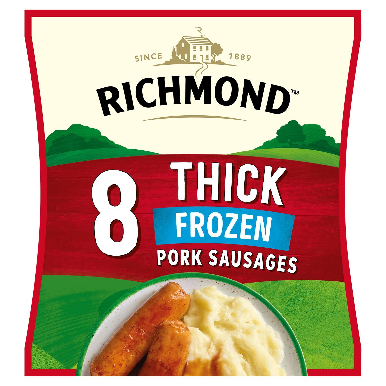 Richmond 8 Thick Pork Sausages 344g offers at £1.85 in Iceland