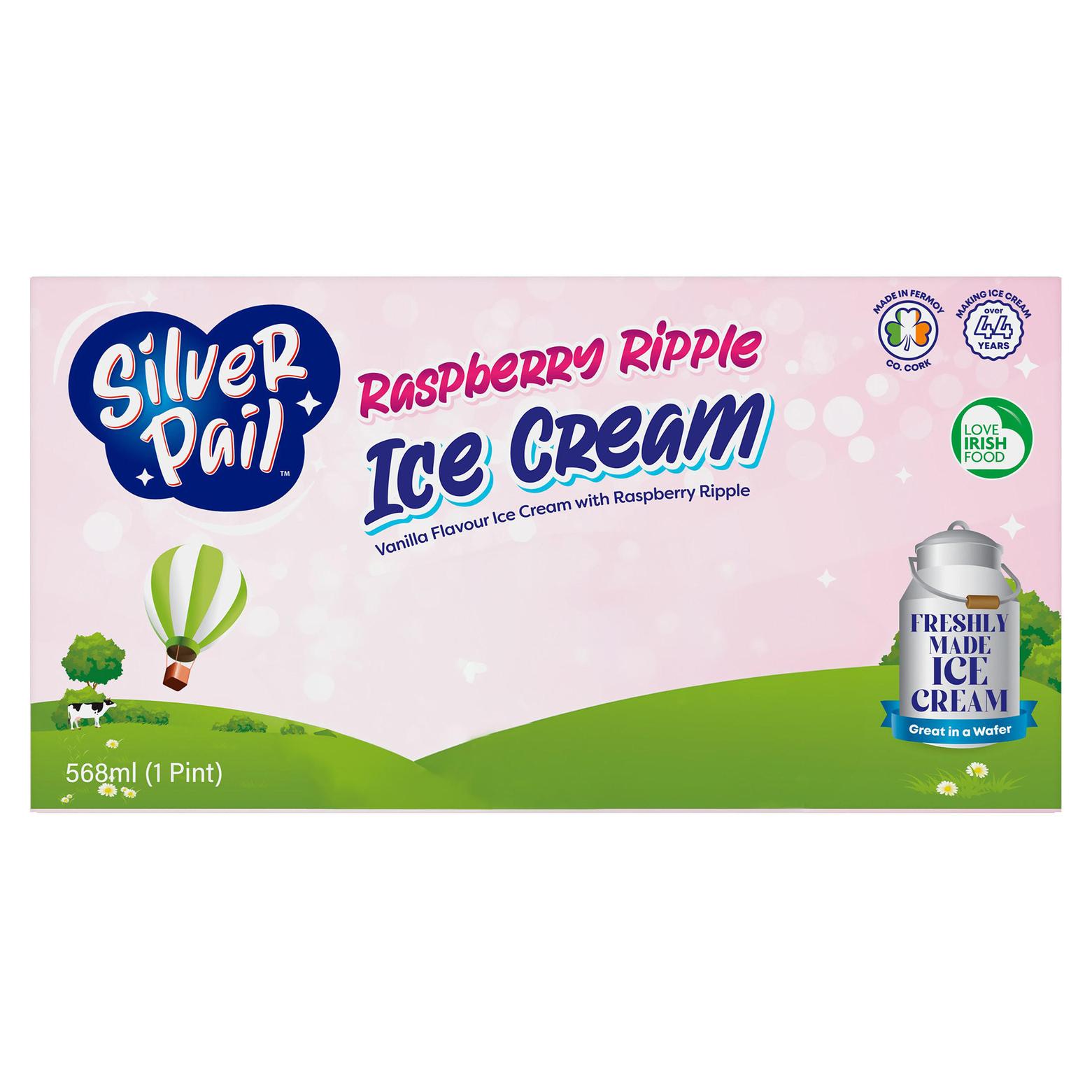 Silver Pail Raspberry Ripple Ice Cream Block 568ml offers at £1.5 in Iceland