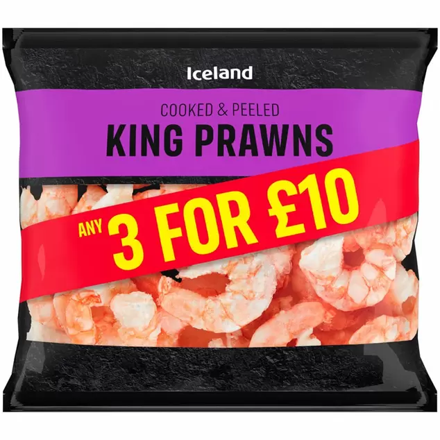 Iceland Cooked & Peeled King Prawns 250g offers at £4 in Iceland