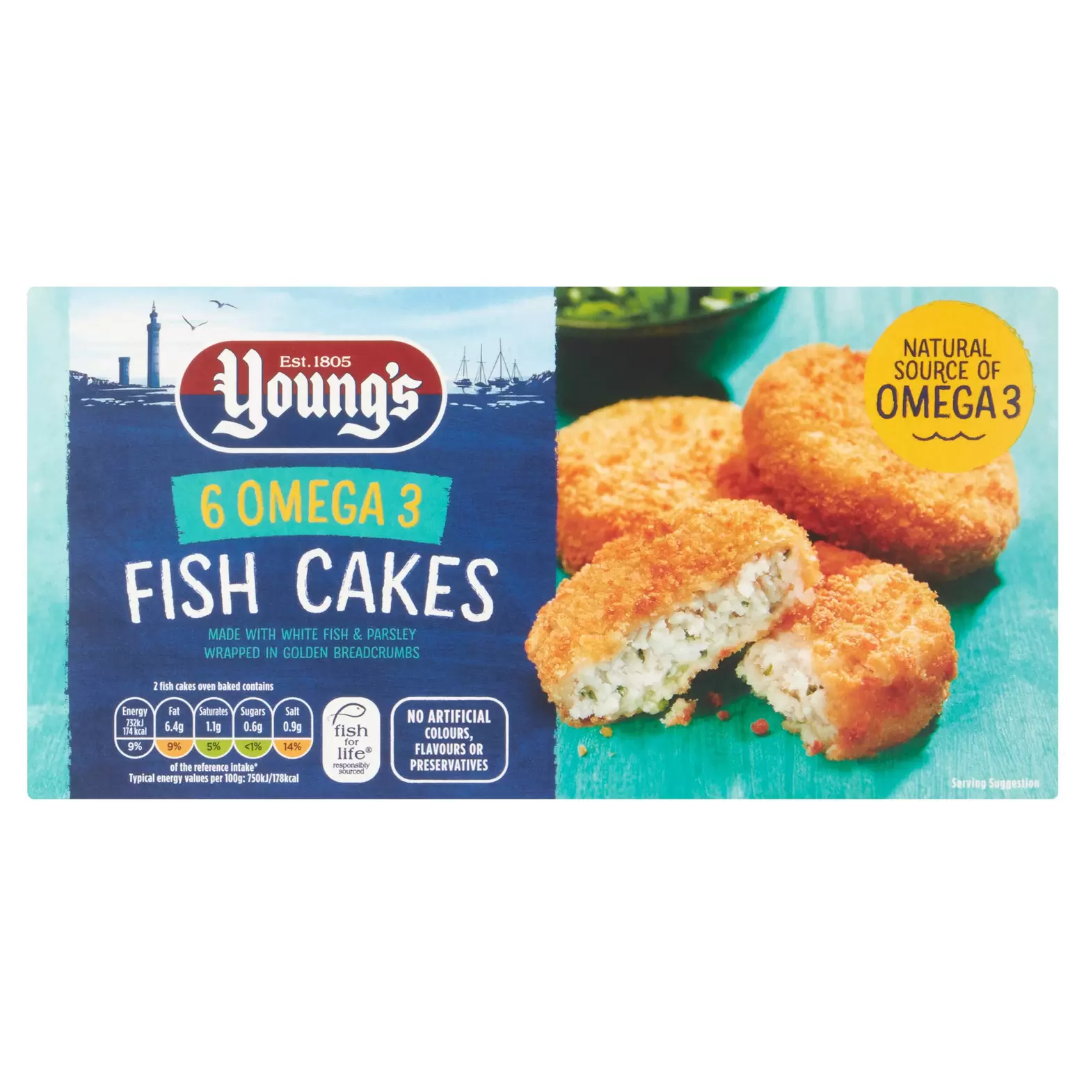 Young's 6 Omega 3 Fish Cakes 300g offers at £1 in Iceland