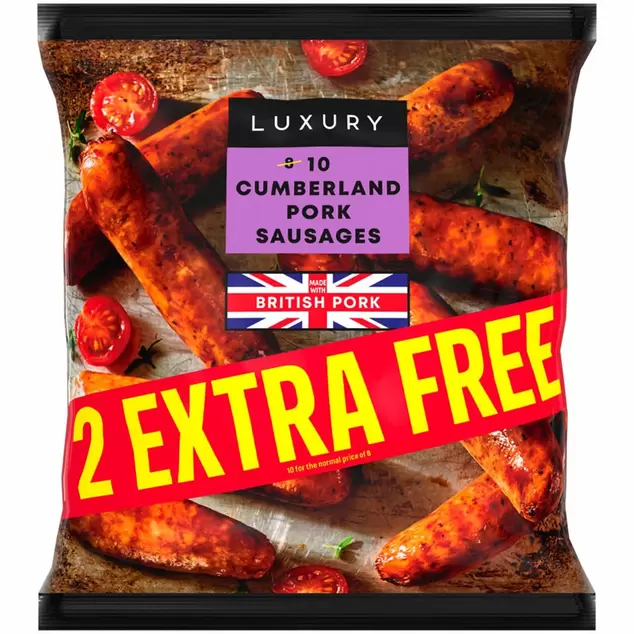 Iceland Luxury 10 Cumberland Pork Sausages 600g offers at £3.5 in Iceland