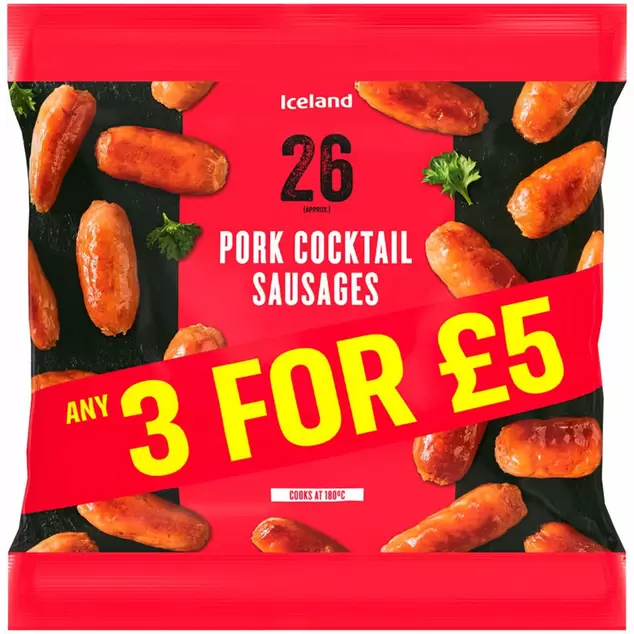 Iceland 26 (approx.) Pork Cocktail Sausages 364g offers at £2.5 in Iceland