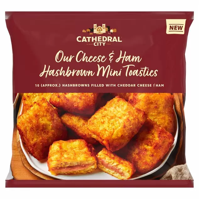 Cathedral City Our Cheese & Ham Hashbrown Mini Toasties 400g offers at £4.5 in Iceland