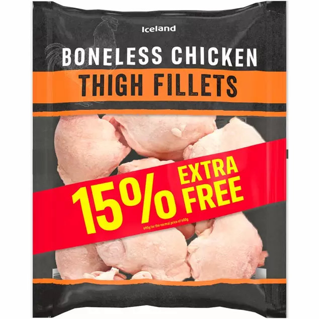 Iceland 15% Extra Free Boneless Chicken Thigh Fillets 690g offers at £3.5 in Iceland