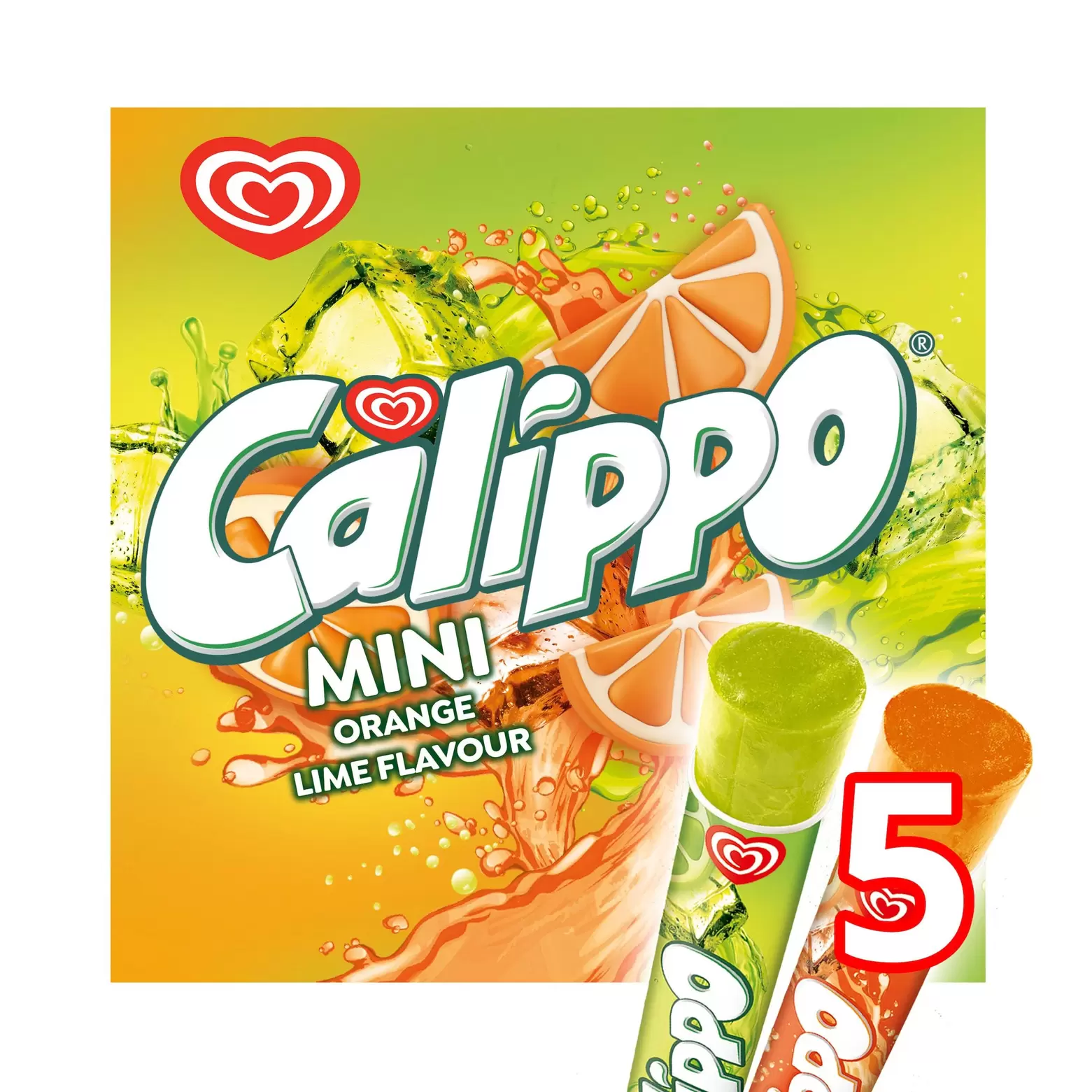 Heartbrand Calippo Mini Ice Lollies Orange & Lemon-Lime 5x 80 ml offers at £1.75 in Iceland