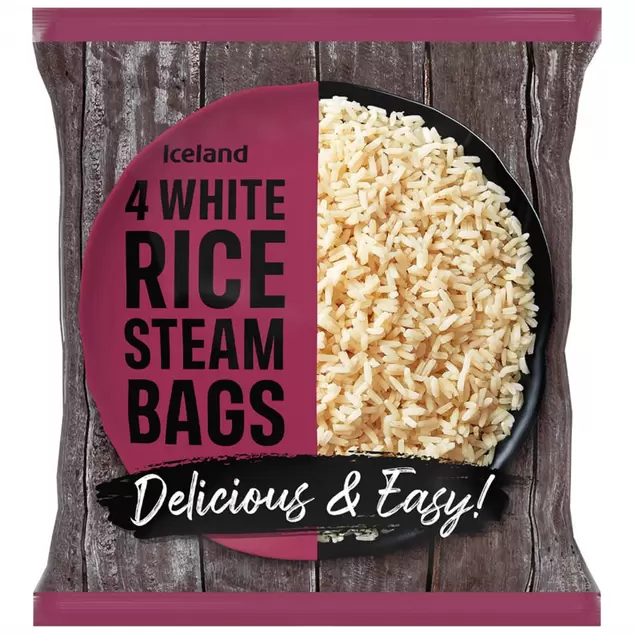 Iceland 4 White Rice Steam Bags 800g offers at £2.3 in Iceland