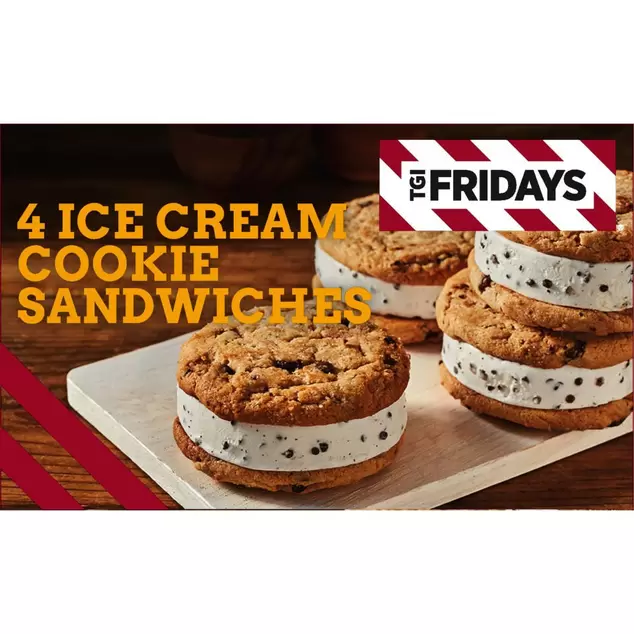 TGI Fridays 4 Ice Cream Cookie Sandwiches 260g offers at £3.5 in Iceland