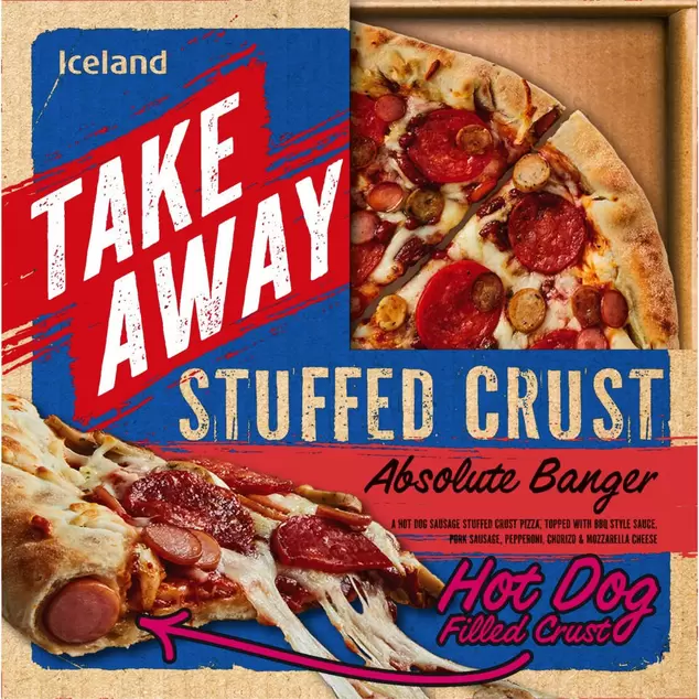 Iceland Takeaway Stuffed Crust Absolute Banger Pizza 548g offers at £3 in Iceland