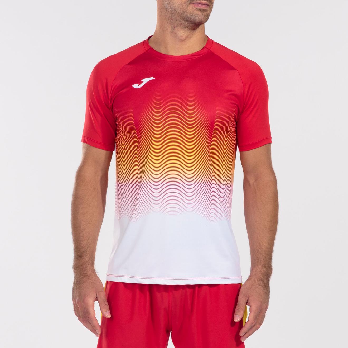 Shirt short sleeve man Elite VII red white yellow offers at £12.5 in Joma