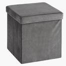 Pouffe AUNING 38x38 w/storage grey velvet offers at £10 in JYSK