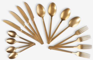 Cutlery set MIKAEL gold 16 pieces offers at £10 in JYSK