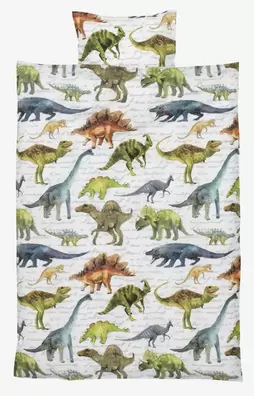 Duvet cover set DINO Junior white/green offers at £5 in JYSK